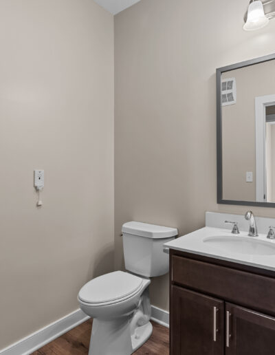 Luxury apartment exterior with lush landscaping